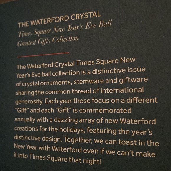 WATERFORD TIMES SQUARE ORNAMENT ❤️♥️
NEW YEAR'S EVE BALL COLLECTION NWT - Picture 8 of 9
